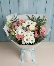 Букет цветов из:  Розы, Лизиантусы и Хризантемы в Лысые Горы