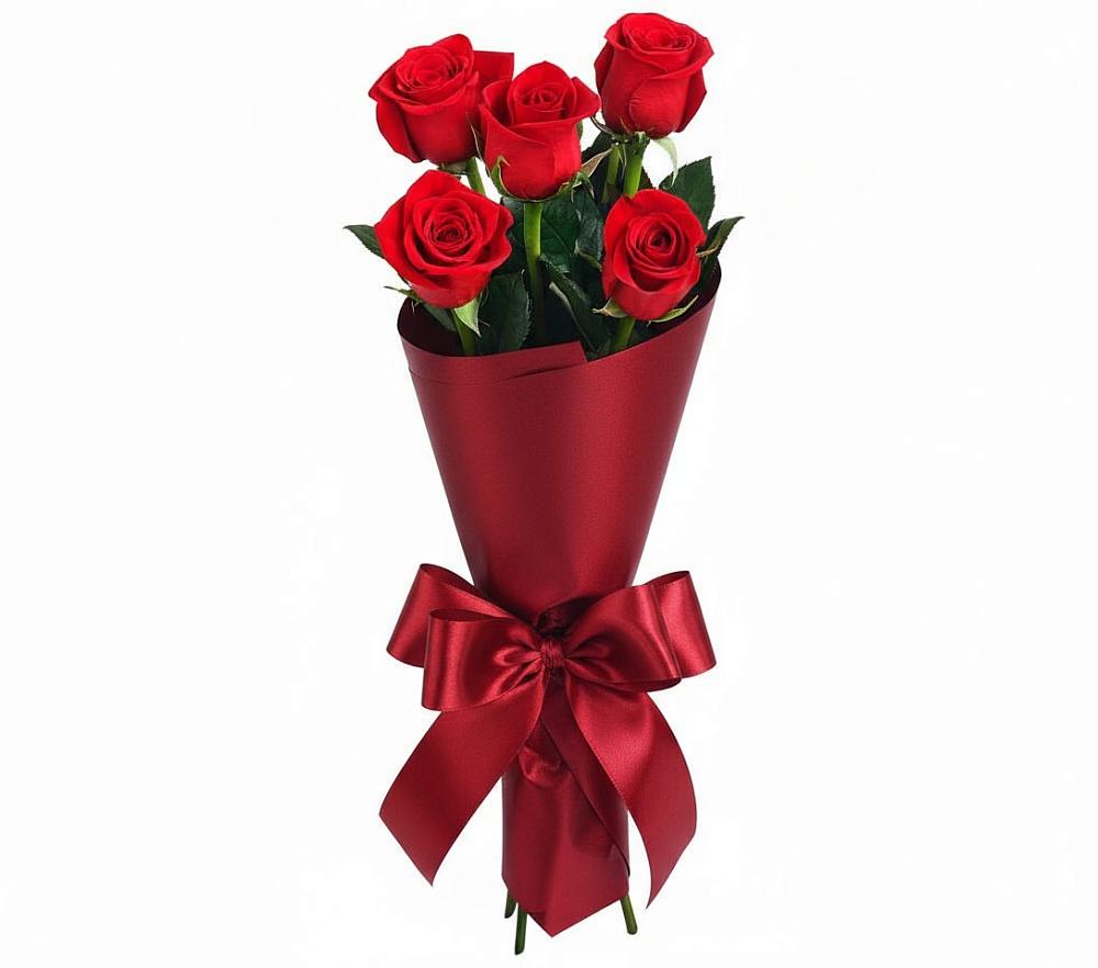 Букет 5 Красных роз Эдлесс Лав в Лысые Горы