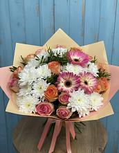 Букет цветов из:  Розы, Герберы и Хризантемы в Лысые Горы
