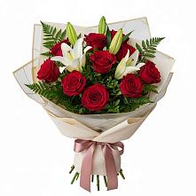 Букет цветов из:  Лилии и Розы в Лысые Горы