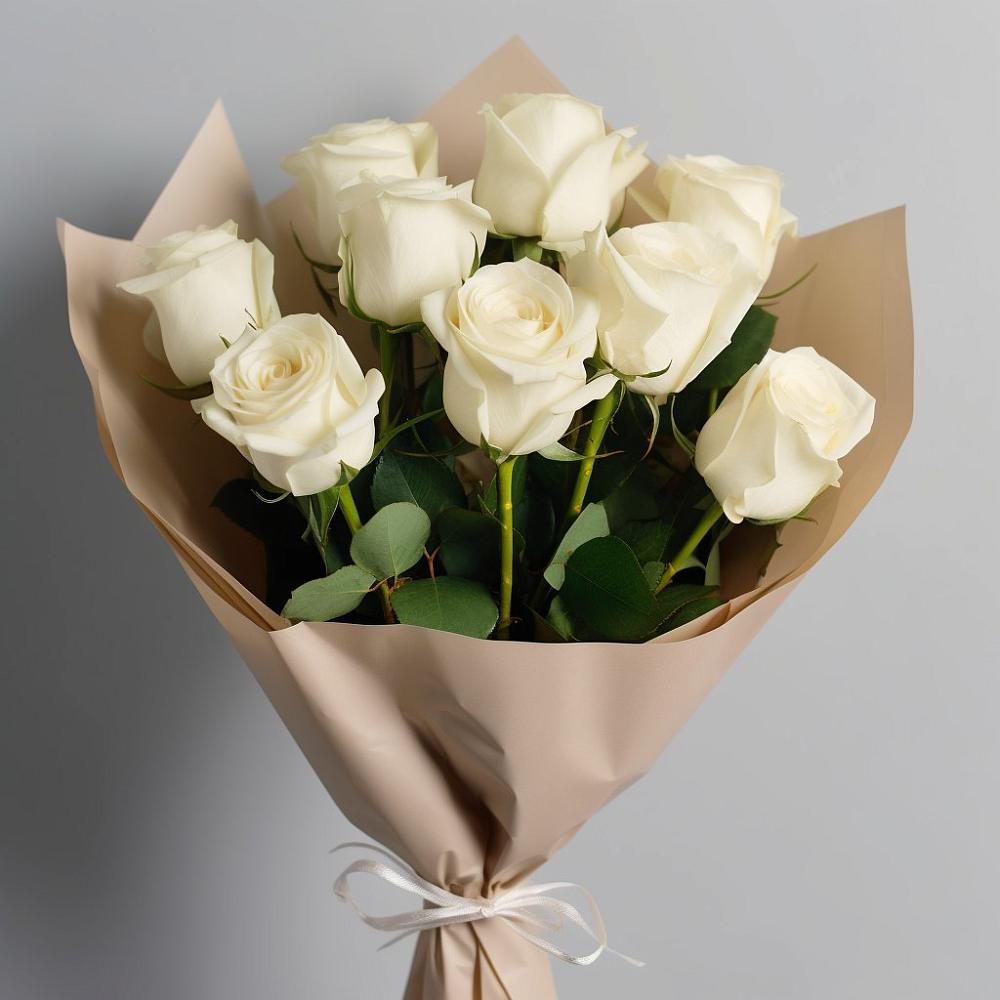 Букет 9 Белых роз Эдлесс Лав в Лысые Горы