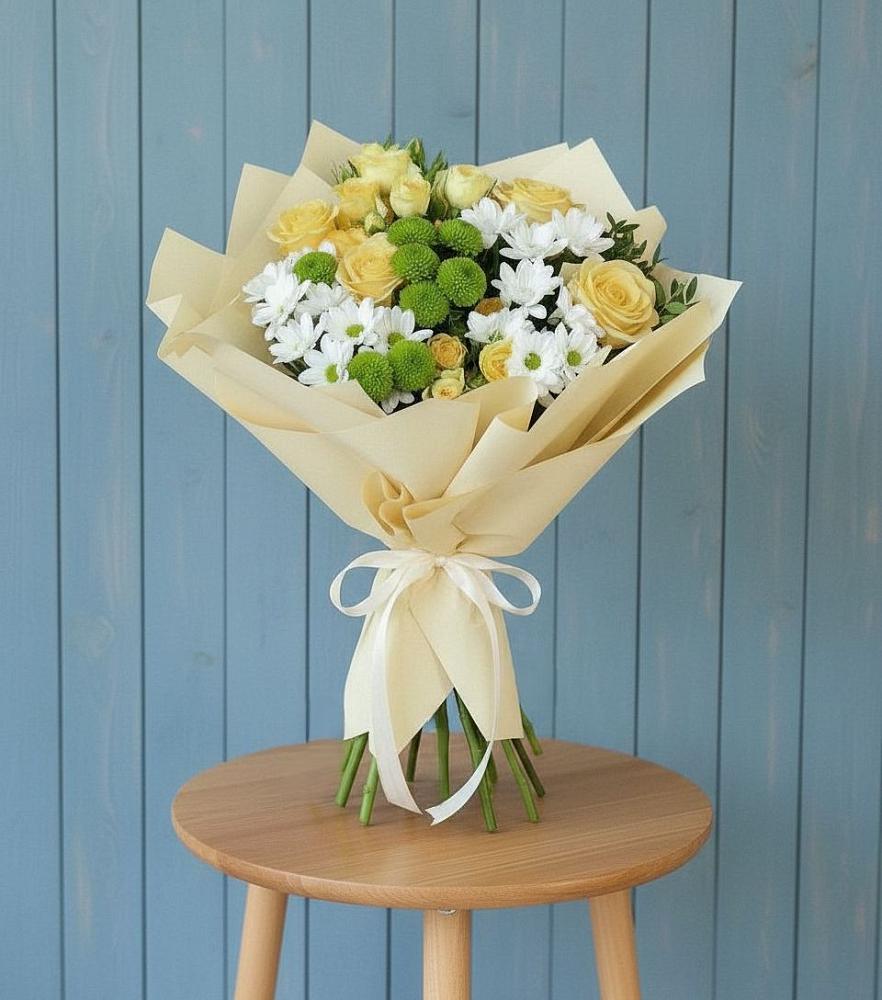 Букет цветов из: Хризантемы и Розы в Лысые Горы