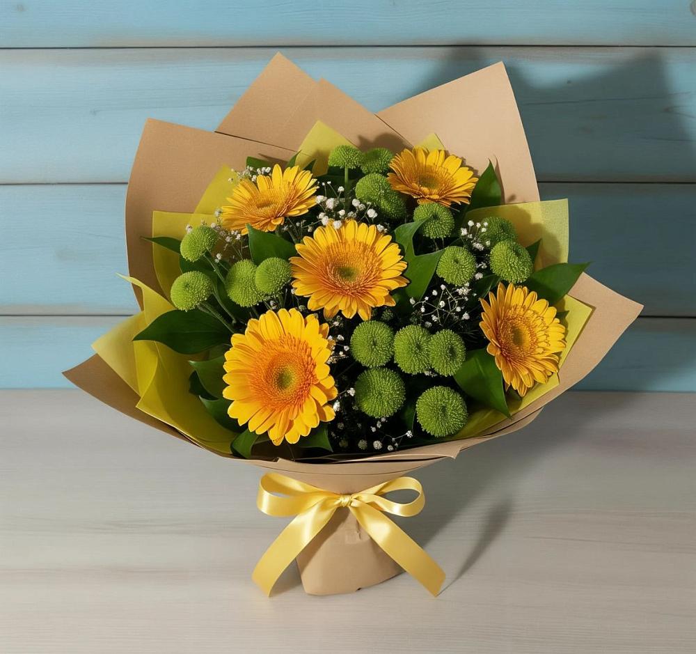 Букет цветов из: Герберы и Хризантемы в Лысые Горы