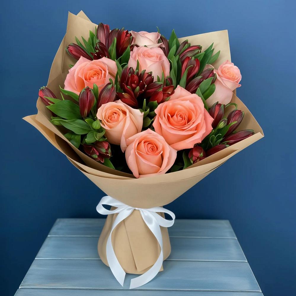 Букет цветов из: Розы и Альстромерии в Лысые Горы