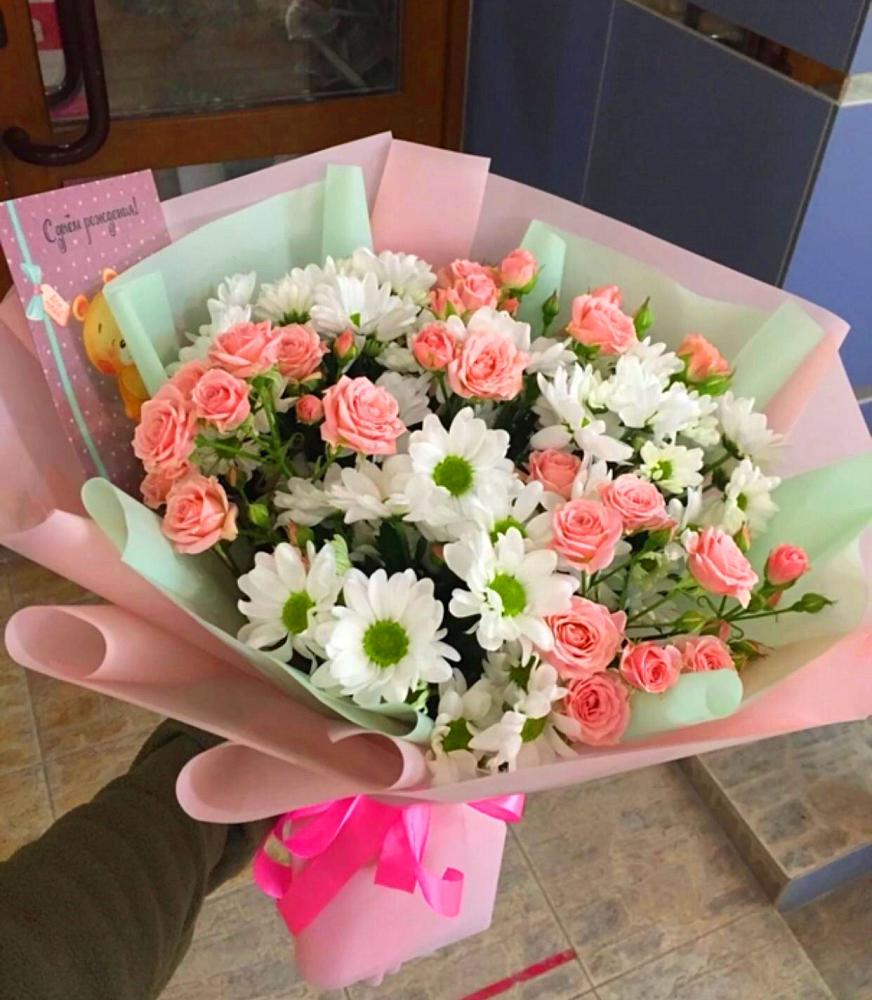 Букет цветов из: Розы и Хризантемы в Лысые Горы