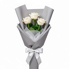 Букет 3 белые розы #REPLACE_PRED# Лысые Горы