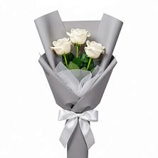 Букет 3 белые розы в Лысые Горы