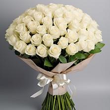 Букет 101 беля роза Белоснежка в Лысые Горы
