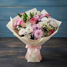Букет цветов из:  Хризантемы, Альстромерии и Розы в Лысые Горы