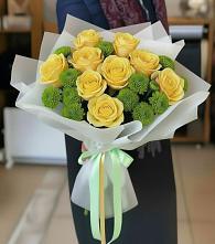 Букет цветов из:  Хризантемы и Розы в Лысые Горы