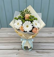 Букет цветов из:  Герберы, Розы и Хризантемы #REPLACE_PRED# Лысые Горы