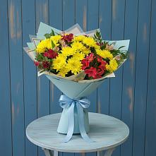 Букет цветов из:  Альстромерии и Хризантемы в Лысые Горы
