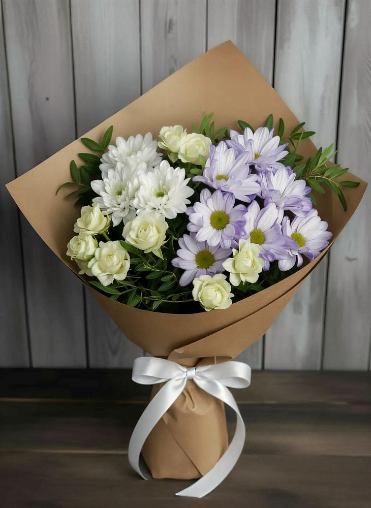 Букет цветов из: Хризантемы и Розы в Лысые Горы